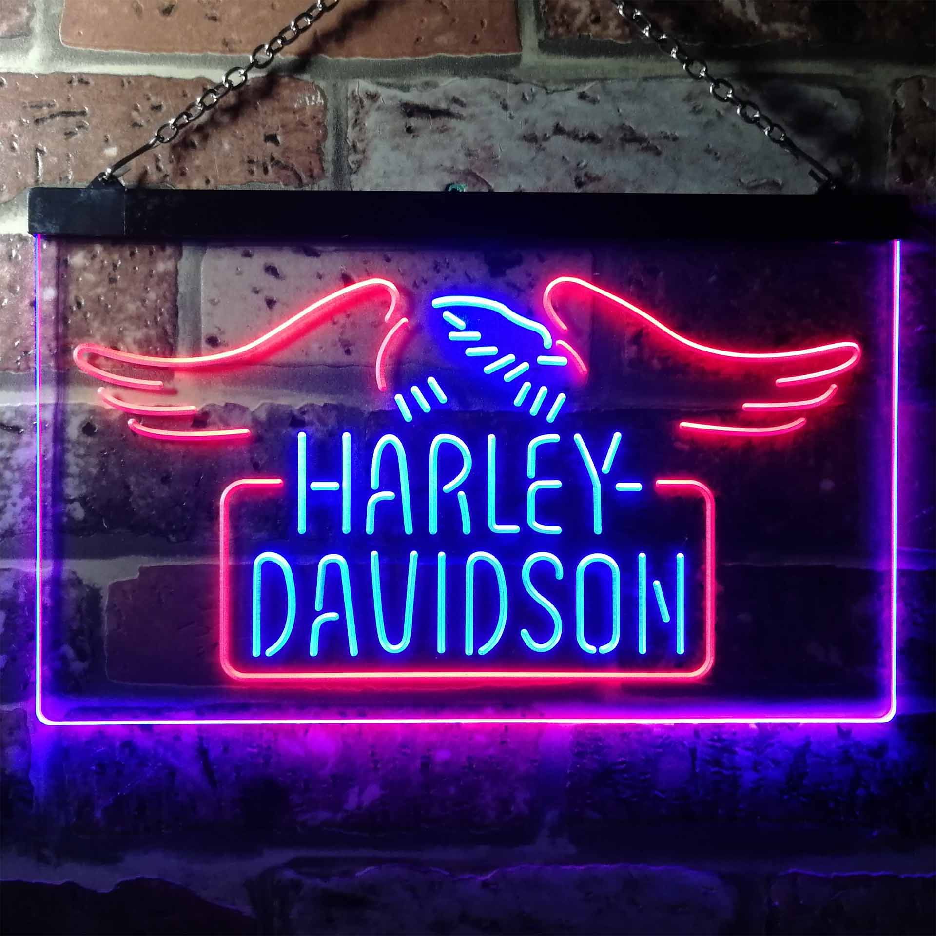 Harley Davidson Classic Dual LED Neon Light Sign